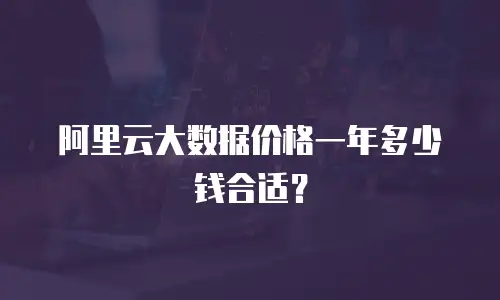 阿里云大数据价格一年多少钱合适？