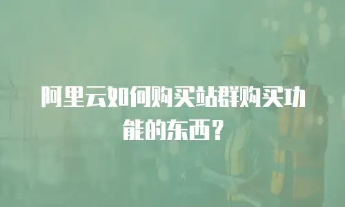 阿里云如何购买站群购买功能的东西？
