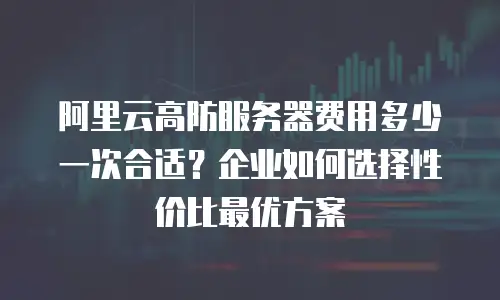 阿里云高防服务器费用多少一次合适？企业如何选择性价比最优方案