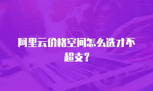 阿里云价格空间怎么选才不超支？