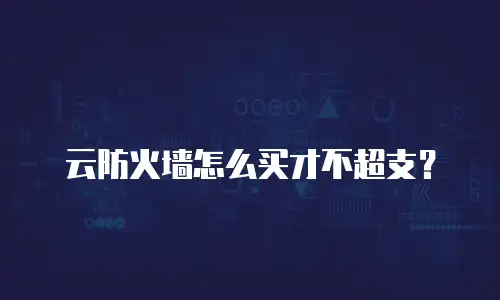 云防火墙怎么买才不超支？
