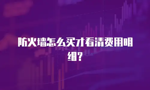 防火墙怎么买才看清费用明细？
