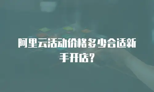 阿里云活动价格多少合适新手开店？