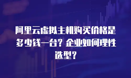 阿里云虚拟主机购买价格是多少钱一台？企业如何理性选型？