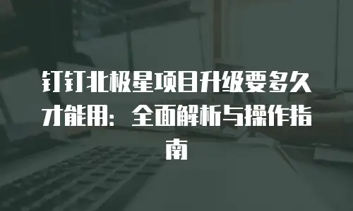 钉钉北极星项目升级要多久才能用：全面解析与操作指南