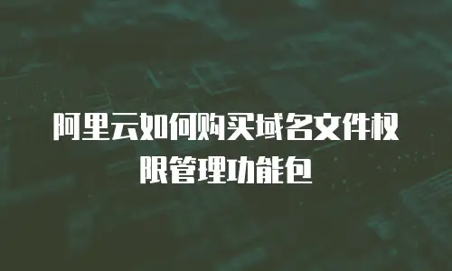阿里云如何购买域名文件权限管理功能包