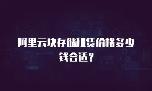阿里云块存储租赁价格多少钱合适？