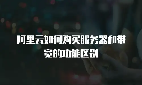 阿里云如何购买服务器和带宽的功能区别