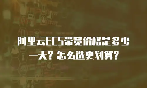 阿里云ECS带宽价格是多少一天？怎么选更划算？