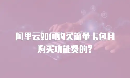阿里云如何购买流量卡包月购买功能费的？