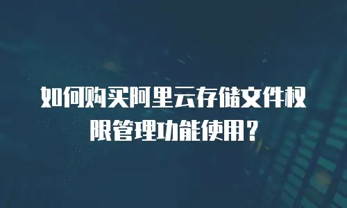 如何购买阿里云存储文件权限管理功能使用？
