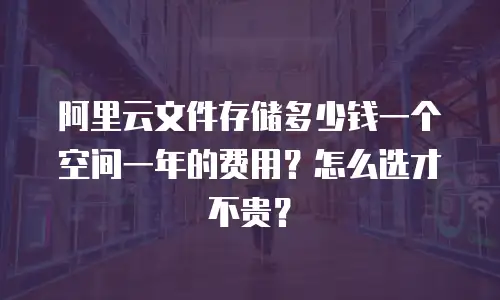 阿里云文件存储多少钱一个空间一年的费用？怎么选才不贵？