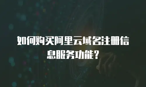 如何购买阿里云域名注册信息服务功能？
