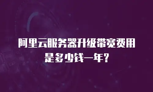阿里云服务器升级带宽费用是多少钱一年？