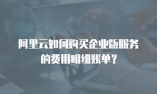 阿里云如何购买企业版服务的费用明细账单？