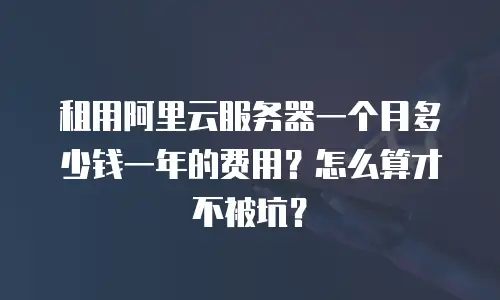 租用阿里云服务器一个月多少钱一年的费用？怎么算才不被坑？