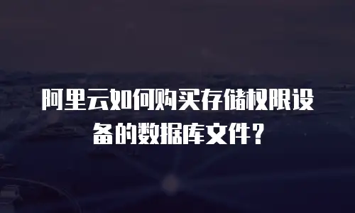 阿里云如何购买存储权限设备的数据库文件？