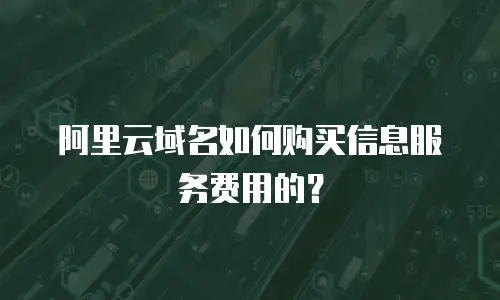 阿里云域名如何购买信息服务费用的？
