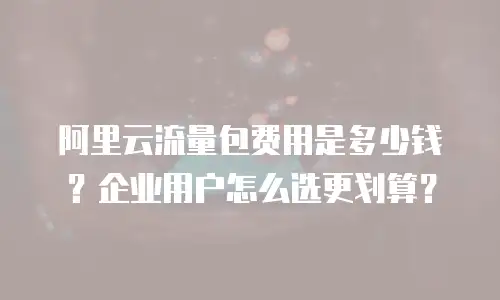 阿里云流量包费用是多少钱？企业用户怎么选更划算？