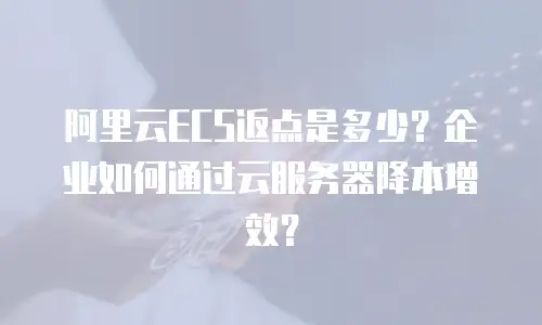 阿里云ECS返点是多少？企业如何通过云服务器降本增效？