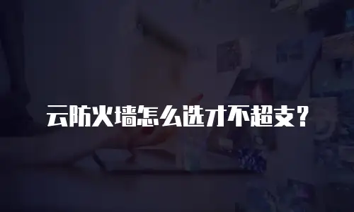 云防火墙怎么选才不超支？