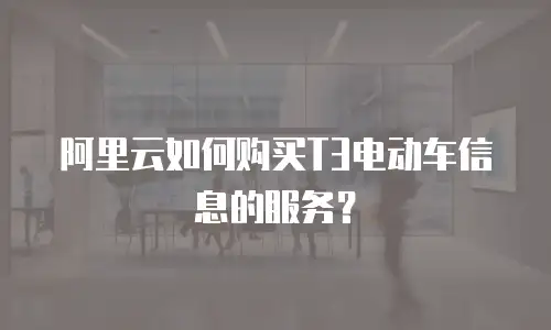 阿里云如何购买T3电动车信息的服务？