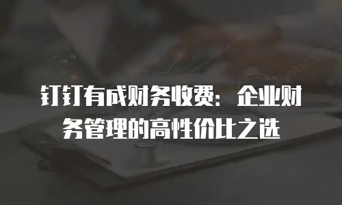 钉钉有成财务收费：企业财务管理的高性价比之选