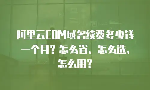 阿里云COM域名续费多少钱一个月？怎么省、怎么选、怎么用？