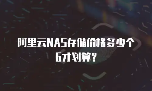 阿里云NAS存储价格多少个G才划算？