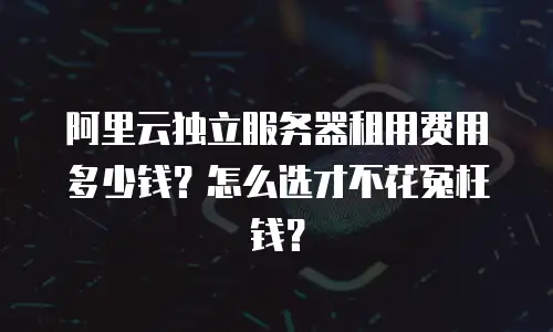 阿里云独立服务器租用费用多少钱？怎么选才不花冤枉钱？