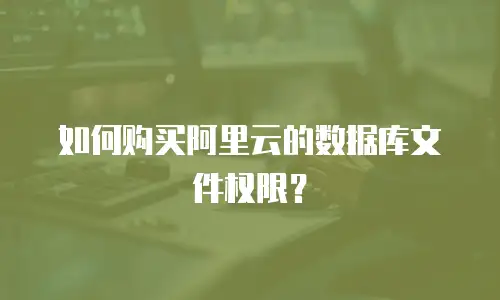 如何购买阿里云的数据库文件权限？