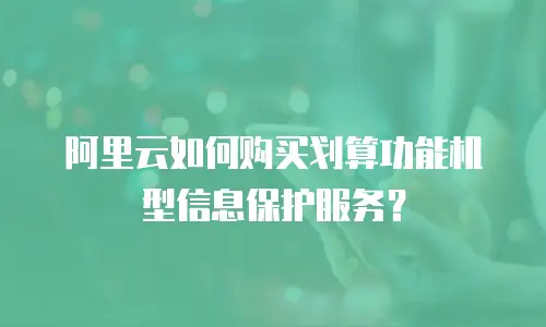 阿里云如何购买划算功能机型信息保护服务？