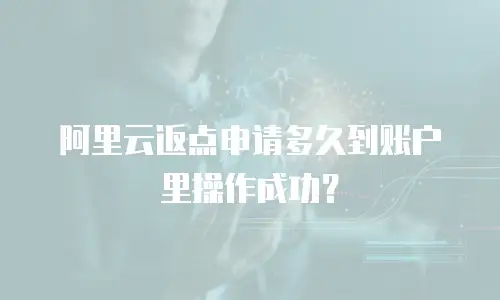 阿里云返点申请多久到账户里操作成功？