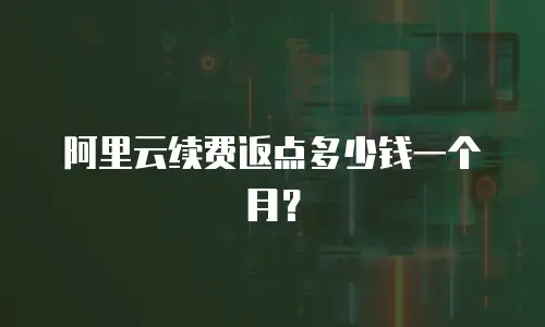 阿里云续费返点多少钱一个月？