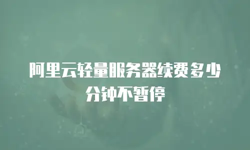 阿里云轻量服务器续费多少分钟不暂停