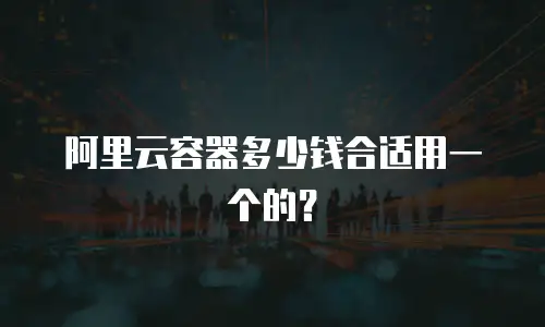 阿里云容器多少钱合适用一个的？