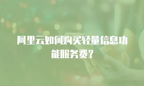 阿里云如何购买轻量信息功能服务费？