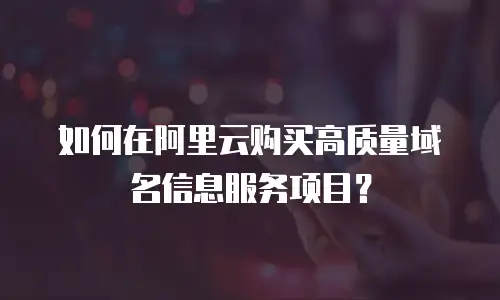 如何在阿里云购买高质量域名信息服务项目？