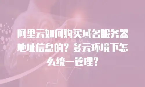 阿里云如何购买域名服务器地址信息的？多云环境下怎么统一管理？