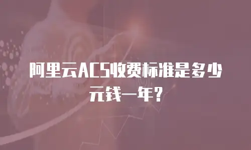 阿里云ACS收费标准是多少元钱一年？