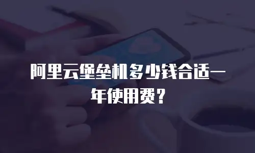 阿里云堡垒机多少钱合适一年使用费？