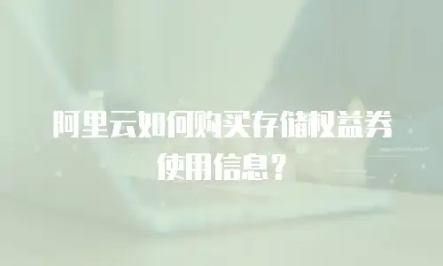 阿里云如何购买存储权益券使用信息？