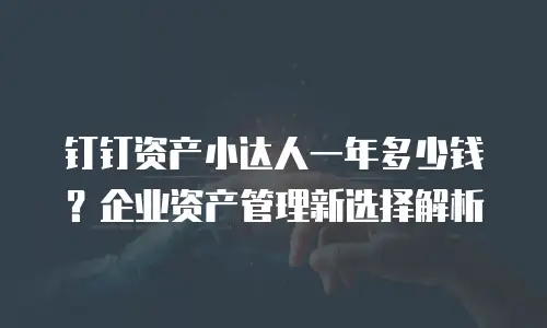 钉钉资产小达人一年多少钱？企业资产管理新选择解析