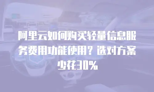 阿里云如何购买轻量信息服务费用功能使用？选对方案少花30%