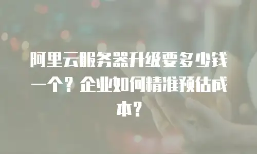 阿里云服务器升级要多少钱一个？企业如何精准预估成本？