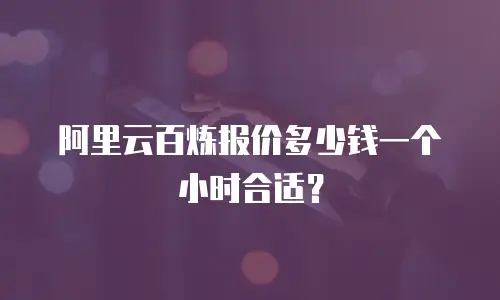 阿里云百炼报价多少钱一个小时合适？