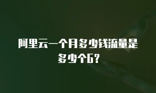 阿里云一个月多少钱流量是多少个G？