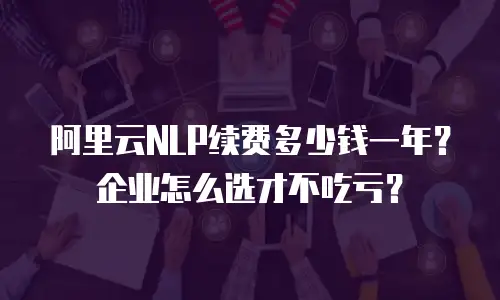 阿里云NLP续费多少钱一年？企业怎么选才不吃亏？
