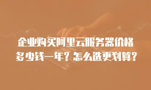 企业购买阿里云服务器价格多少钱一年？怎么选更划算？