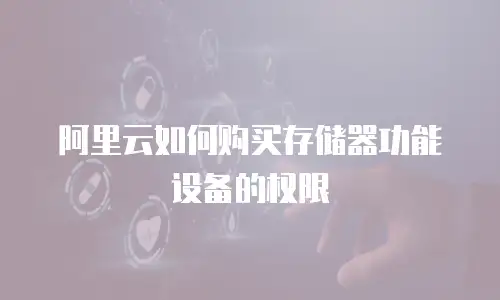 阿里云如何购买存储器功能设备的权限